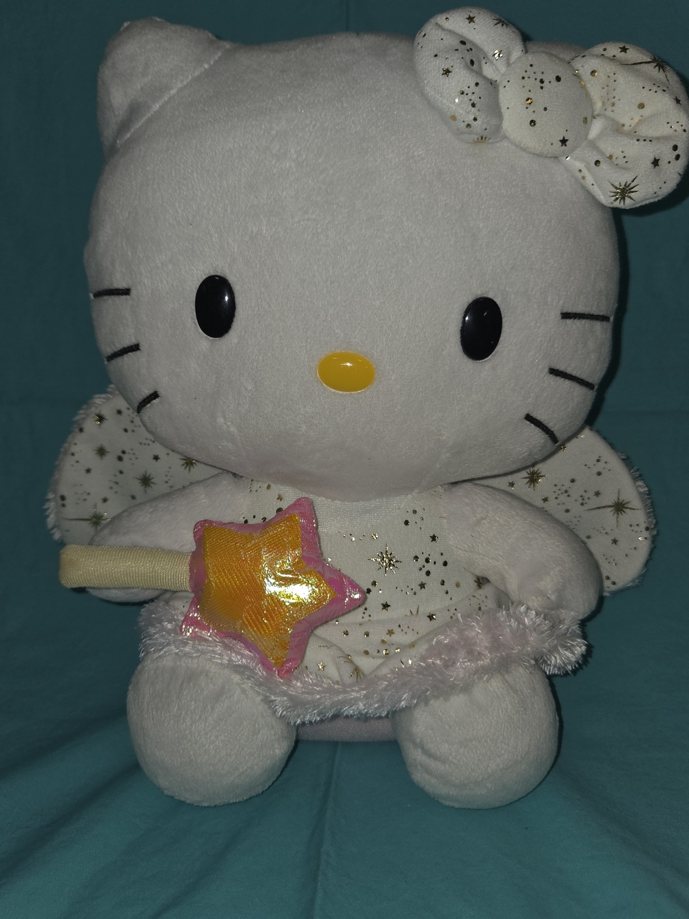 Sanrio Hello Kitty Sparkle Star Plush - White with Gold Details